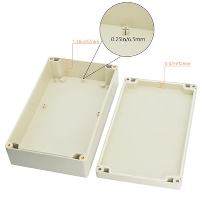 LeMotech Waterproof Dustproof IP65 ABS Plastic Junction Box Universal Electric Project Enclosure Pale Gray 7.9 x 4.7 x 2.2 inch (200 x 120 x 56 mm) - size: 7.9"x4.7"x2.2"