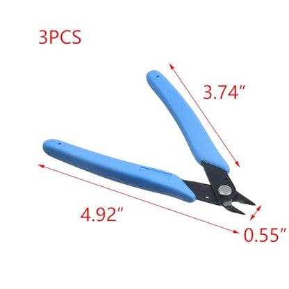 T Tulead 170ii Wire Flush Snips Micro Cutters Blue 3PCS - color: Blue