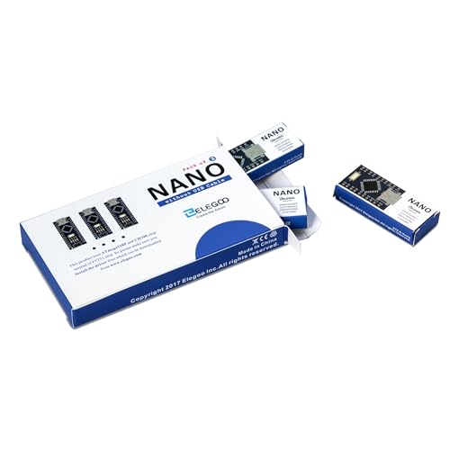 ELEGOO Nano Boards V3.0, ATmega328P CH340, 3-Pack, Compatible with Arduino - size: 3 Pcs Unsoldered Nano without cable