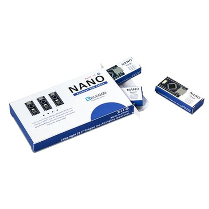 ELEGOO Nano Boards V3.0, ATmega328P CH340, 3-Pack, Compatible with Arduino - size: 3 Pcs Unsoldered Nano without cable