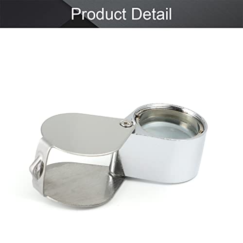 Othmro 1Pcs Magnifier 10X Lens Diameter 21mm Whistle Shape Foldable Jewelry Loupe Magnifying Glass Silver - color: 10 X/21mm