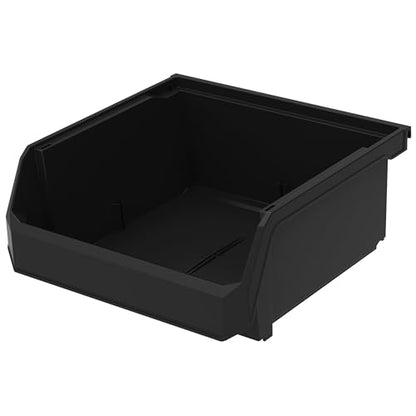 ReadySpace Medium-Wide Stackable Plastic Storage Bins, 4-Pack, Black - color: Black, size: Medium-Wide, 4-Pack