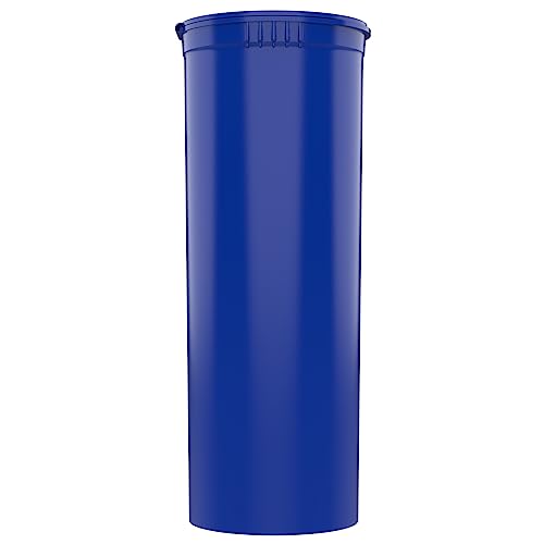 Dragon Chewer 60 Dram CR Plastic Packaging Pop Top Containers - Child Resistant Travel Holder Vial Bottles - 75 qty (Blue) - color: Blue