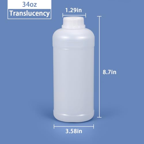 32 oz HDPE Wide Mouth Bottles, Food Grade Translucent Plastic Storage Bottles with Sealed Caps, 2 Pack - color: Translucent, size: 32 Ounces