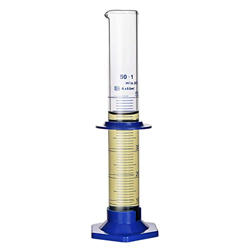 5PCS Graduated Cylinder Measuring Cylinder Thick Glass Lab Cylinders Glass Graduated Cylinder Glass Measuring Cylinder(50ML)