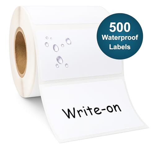 Blank Waterproof Bottle Labels 2.76 x 1.6 Inch, 500 White Write-On Stickers - size: Medium