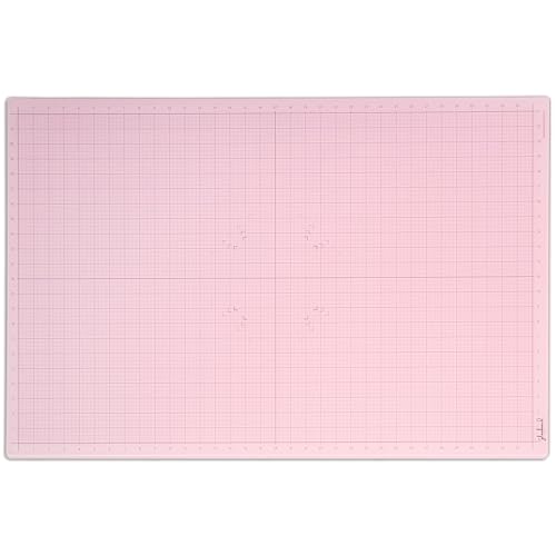 GLASSBOARD STUDIO Glass Craft Mat - Magnetic, Heat & Scratch Resistant - For Crafting, Cutting, Painting, Mixed Media Artwork - Grid Lines, Non-Slip Rubber Feet (Blush 24"L x 36"W) - color: Blush, size: 24"L x 36"W
