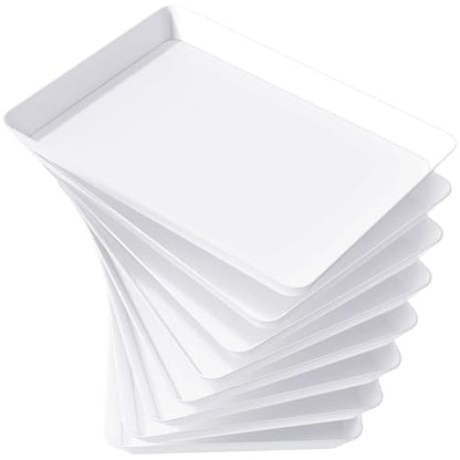 Lifewit 8 Pcs Serving Tray for Party, Reusable Plastic Food Serving Platter - size: Standard (14" x 10")