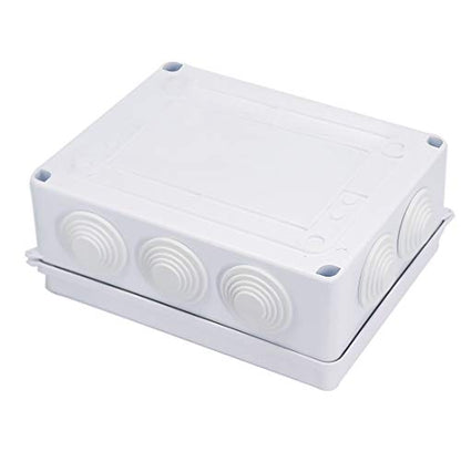 Zulkit Junction Box ABS Plastic Dustproof Waterproof IP65 Universal Electrical Boxes Project Enclosure White 7.9 x 6.1 x 3.1 inch (200 x155 x 80mm) - size: 7.9"x 6.1" x 3.1"