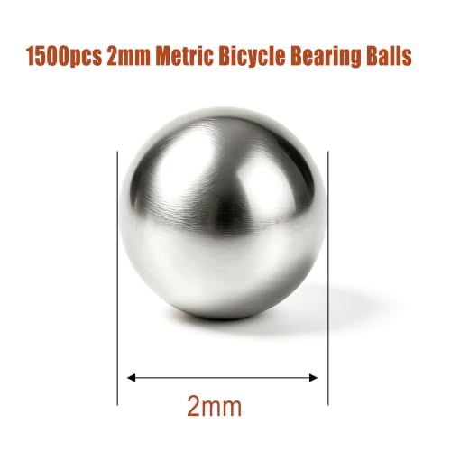 weideer 1500pcs 2mm Stainless Steel Precision Steel Balls,Metric Bicycle Bearing Balls Assortment Kit Mixing Balls - size: SS 2mm 1500PCS