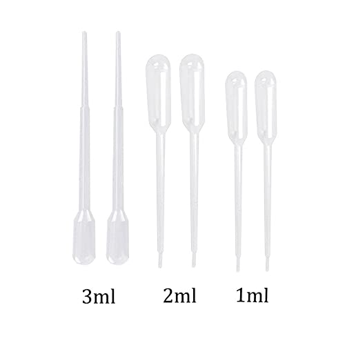 100 Pack Disposable Transfer Pipettes, Plastic Pipettes with Graduated Scale & Bulb Dropper for Essential Oils, Laboratory, Science Experiments (2 ML, 100)