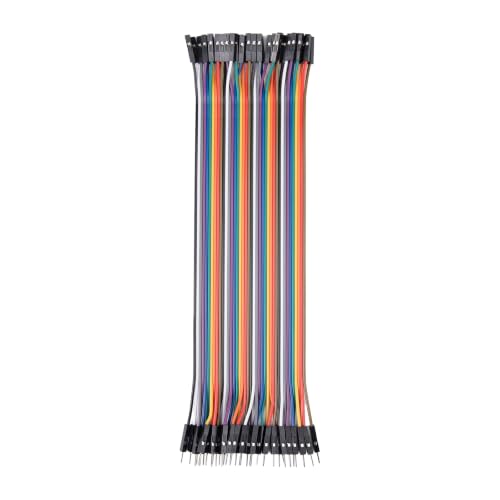 ELEGOO 40pcs 20cm Male to Female Jumper Wires, Dupont Ribbon Cable - color: 40pcs (M-F), size: 8 inch