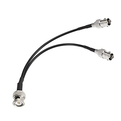 Eightwood BNC Splitter Cable 6in, BNC Male to Dual Female Adapter 50 Ohm - color: male to dual female