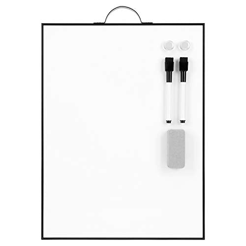 TSJ OFFICE Small White Board - 16" X 12" Portable Black Aluminum Framed Whiteboard, Magnetic Dry Erase Board with a Handle, to Do List Notepad for Office, Home, School - color: Black - Whiteboard - Vertical, size: 12"W x 16"H