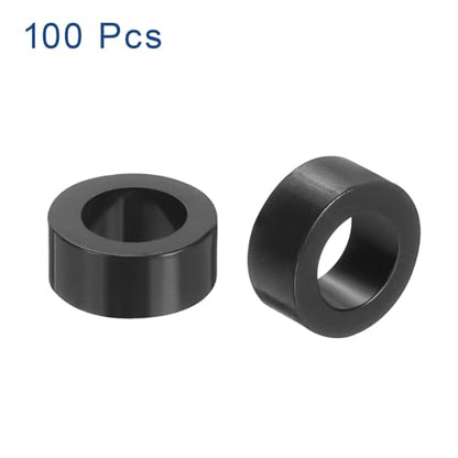 uxcell 100pcs Nylon Round Spacers 4mm ID, 7mm OD, 3mm Height Screws Spacers Without Threaded, Plastic Spacer for M4 Screws, Black - size: 4mm ID, 7mm OD, 3mm Height