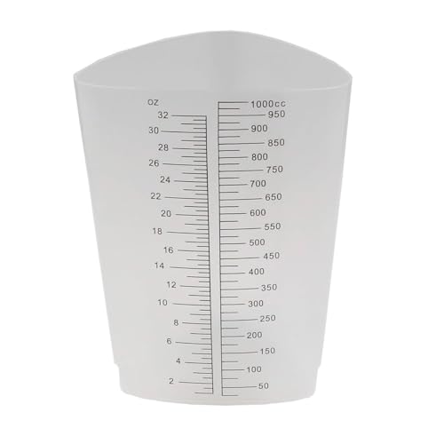 32 oz Graduated Plastic Triangular Container Three-Sided Beaker for Measuring and Mixing (10 Pack)