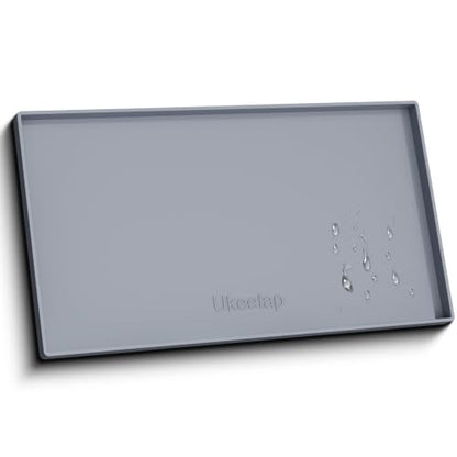 19" x 37" Extra Thick Silicone Mat Waterproof with Raised Edge, Gray - color: Gray, size: 19"L x 37"W