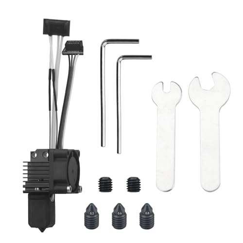 P1P, P1S Hotend Kit for Bamboo LAB P1 Series 3D Printer, with Fan, hot end ,Thermistor, Ceramic Heater, 0.2/0.4/0.6/0.8mm Hardened Steel Nozzle and Extruder Heating Block Replacement