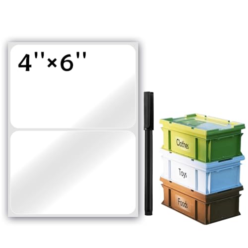 JIEHENG 100Pcs Clear Large Labels for Storage Bins,6x4 Inch Labels - color: Trasparent