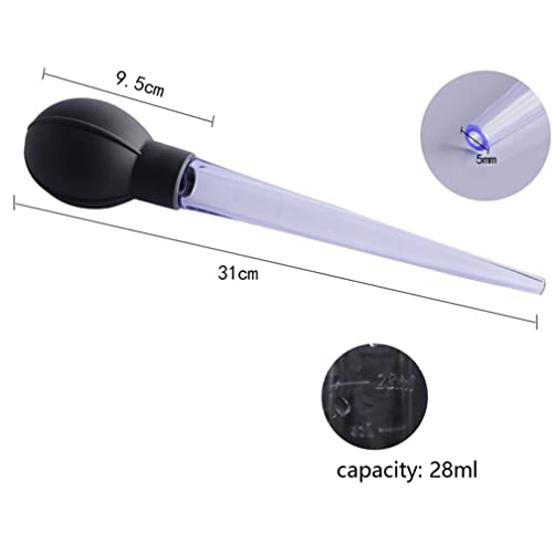 1 Pack Large Plastic Pipette Dropper with Rubber Bulb Liquid Transfer Pipette for Cooking Baking, 28ml