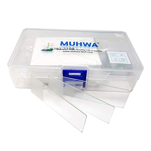 MUHWA 50PCS Blank Microscope Slides and 100PCS Square Cover Glass 22mmx22mm Coverslip (7105 Frosted) - style: Single Frosted