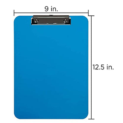 JAM PAPER Plastic Clipboards with Low Profile Metal Clip - Letter Size (9 x 12.5) - Blue - Clip Board Sold Individually - color: Blue, size: Single Clipboards