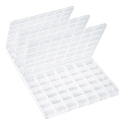 42 Grids Plastic Bead Organizer Beads Storage Containers Bead Holder Organizer Clear Storage Dividers Box for Jewelry Arts and Crafts (Pack of 3) - size: 9.2*6.5*0.7 inches(3 Pack)