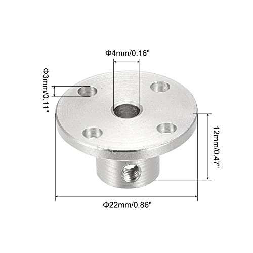MECCANIXITY 2pcs 4mm Flange Coupling Connector, Shaft Axis Fittings for DIY RC Model Motors, with 4pcs Fastening Screw 1pcs M1.5 Hex Wrench - size: 4mm