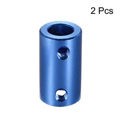 uxcell 2pcs 8mm to 8mm Bore Rigid Coupling Set Screw L25XD14 Dark Blue - size: 8mm to 8mm