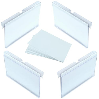 Basket Labels Clip On, 60pcs, Plastic Wire Shelf Holder
