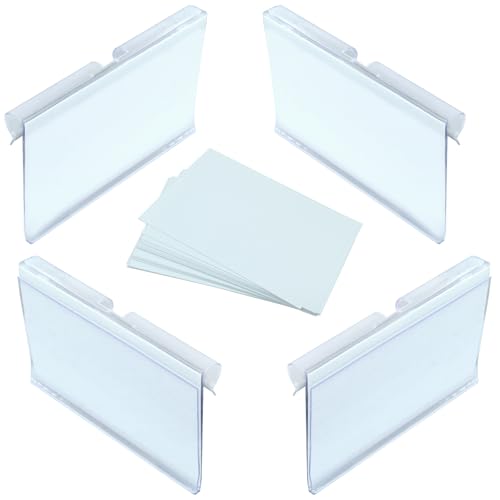 Basket Labels Clip On, 60pcs, Plastic Wire Shelf Holder