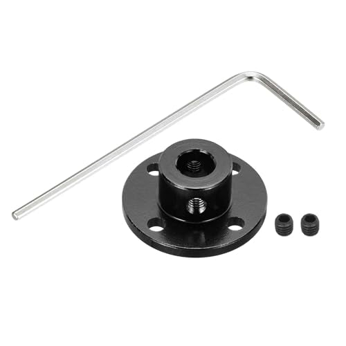 MECCANIXITY 2pcs 8mm Bore Rigid Black Flange Coupling Connector Aluminum - color: Black