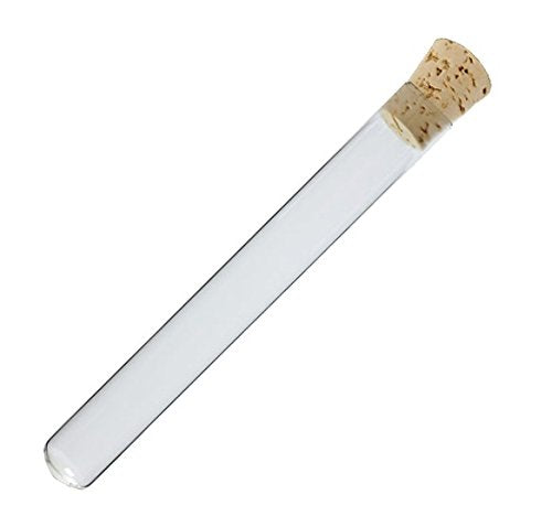 25x200mm Glass Test Tubes with Cork Stoppers, 3.3 Boro, 70ml, Karter Scientific 212X9 (Pack of 5)