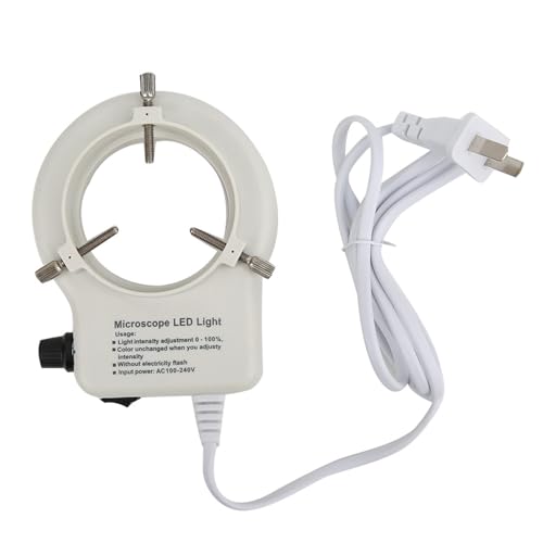 5W 56 LEDs Universal Microscope Ring Light, Adjustable Brightness, Flicker-Free, for 30mm to 63mm Stereo Microscope Eyepieces