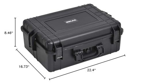 MEIJIA Portable Waterproof Protective Hard Case, Camera Case with Customizable Fit Foam Inserted,Fit Use of Drones,Camera,Equipments, Elegant Black (22.4"X16.73"X8.46") - size: 22.4" x 16.73" x 8.46"
