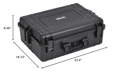 MEIJIA Portable Waterproof Protective Hard Case, Camera Case with Customizable Fit Foam Inserted,Fit Use of Drones,Camera,Equipments, Elegant Black (22.4"X16.73"X8.46") - size: 22.4" x 16.73" x 8.46"