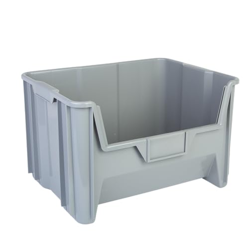 HE HUDSON EXCHANGE 20" x 15" x 12.5" Plastic Giant Stackable Hopper Bin, Gray - color: Gray, size: 1 Pack