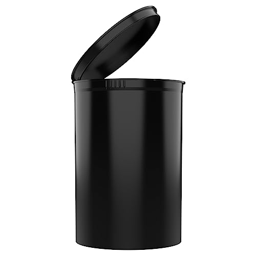 Dragon Chewer 160 Dram CR Plastic Packaging Pop Top Containers - Child Resistant Travel Holder Vial Bottles - 33 qty (Black) - color: Black