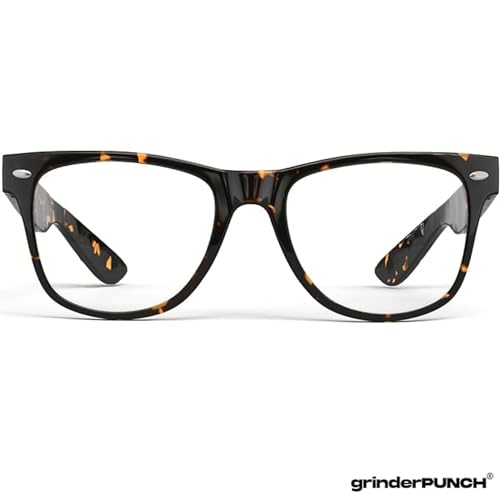 grinderPUNCH Reading Glasses for Men Readers High Power Strong 1.0 to 6.0 - color: 3 Pack Tortoise Whisky