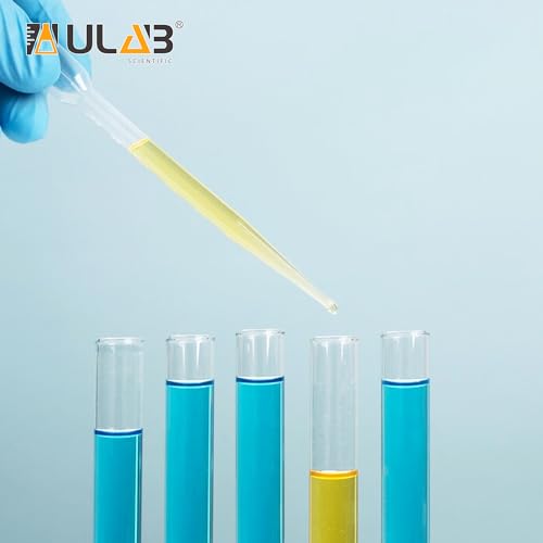 ULAB 100 Pcs Sterile Transfer Pipettes, Individual Peel-Pack, Vol. 7ml, 0.5ml Graduation Interval, 155mm Long, Low-Density Polyethylene Material, UTP1014 - style: Vol.7ml, 100pcs, Individual Peel-Pack