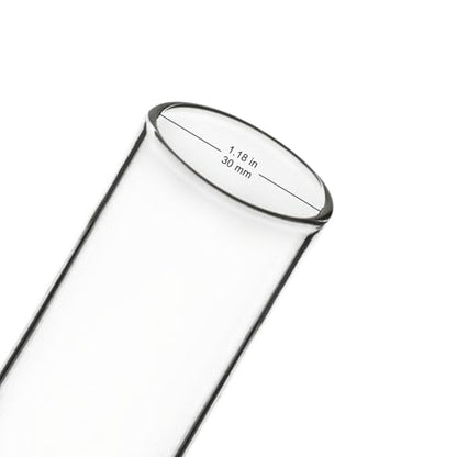 XCD Borosilicate Glass Test Tubes, 30 mm O.D. x 165 mm Length, Cylindrical Bottom and Flared Top Lip for Lab Heating and Reactions, 20-Pack - size: 30x165 mm