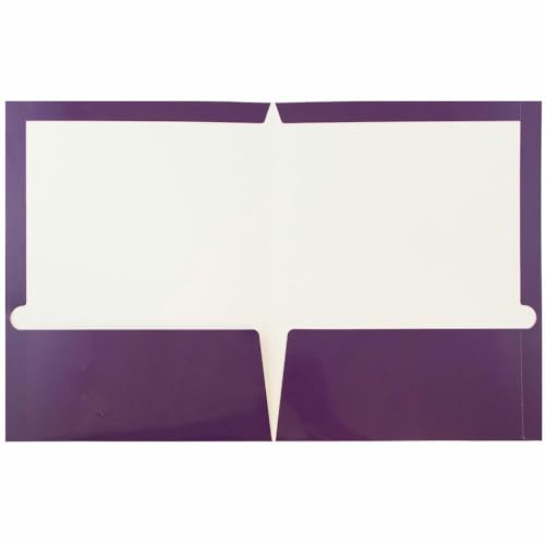 JAM PAPER Laminated Two Pocket Glossy Folders - Purple - 3/Pack - color: Purple, size: Pack of 3 Folders