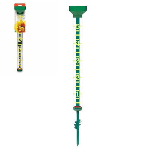 EZRead 21” Giant Professional Outdoor rain Gauge, USA Made Heavy Duty All Weather Freeze Proof Stake or mountable with Float, Green (820-1002) - color: Green, size: 21-Inch