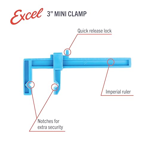 Excel Blades 3-Inch Adjustable Plastic Bar Clamps with Notched Jaws, 6-Pack