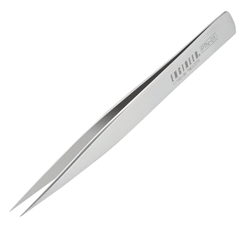 ENGINEER 125mm Titanium Precision Tweezers (AA) Made in Japan, Anti-magnetic, Rust-proof, Lightweight. PTN-01 - style: Standard type: 4.9 inches (125 mm)