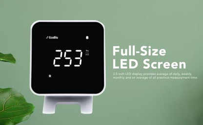 Ecosense Digital Radon Detector for Home, Plug-in, Display, EB100 - color: Blue