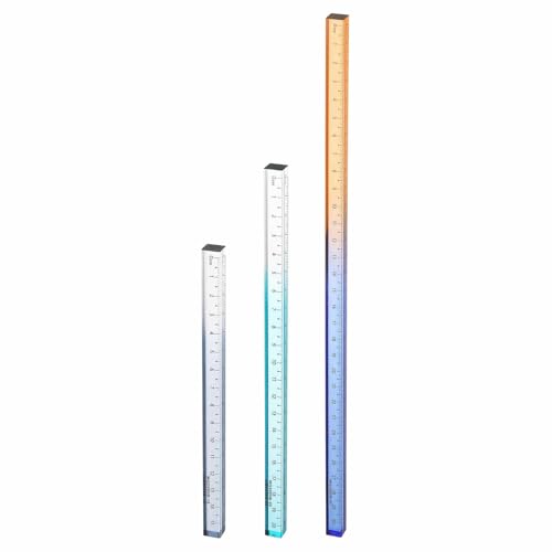 HARFINGTON 3pcs Acrylic Clear Straight Rulers 15/20/30cm Metric,3 Colors - color: Gray/Sky Blue/Blue-Oranger, size: 15/20/30cm