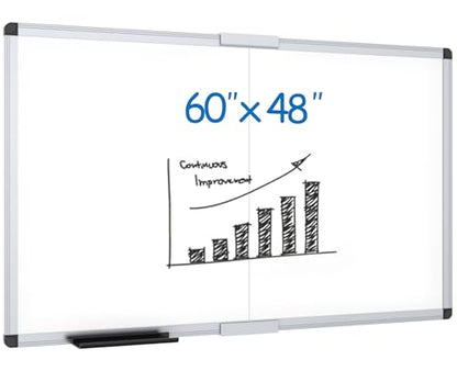VIZ-PRO Large Magnetic Dry Erase Whiteboard, 60 x 48 Inches, Foldable - size: 60"W x 48"H