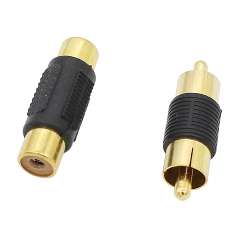 Exgoofit RCA Adapter - 6pcs Female to Female & Male to Male Gold Plated Couplers for Phono, Speaker, Amplifier & RCA Cable Extension