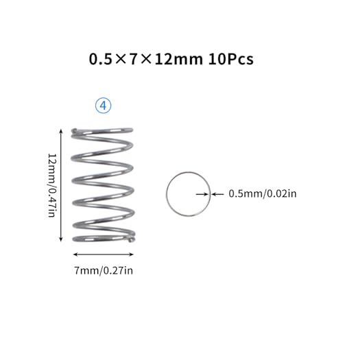 3D Printer Accessories Compression Spring Assortment Kit for Bambu-Lab X1/X1C/X1E/P1P/P1S A1 Mini DIY 3D Printed Part Model - Light Load Springs Standard Part